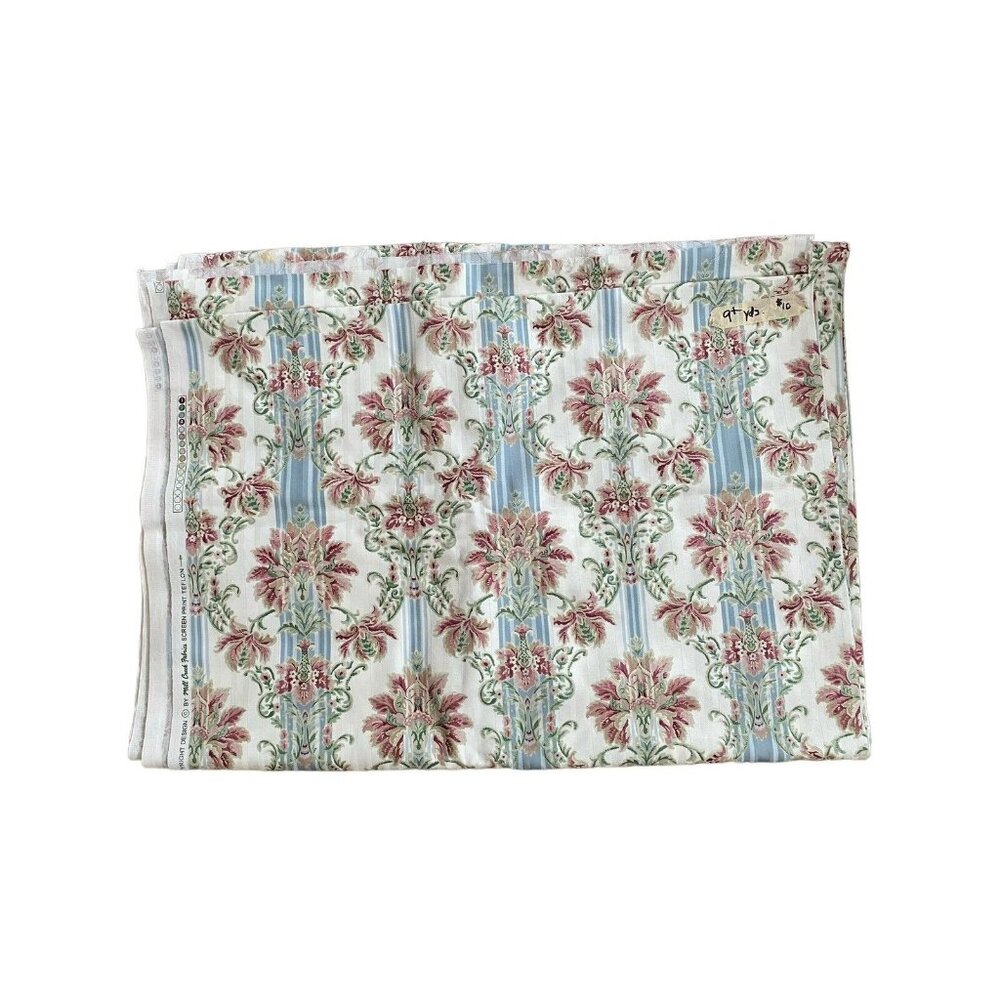 Mill Creek fabric floral  Lisere stripe cotton Teflon pink blue white paisley  9